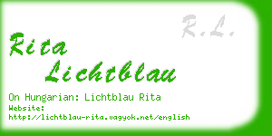 rita lichtblau business card